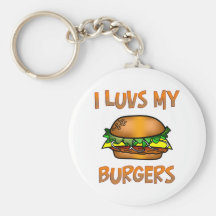I Luvs Burgers Keychain
