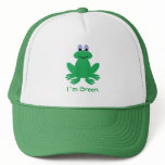 I´m Green cartoon frog cap hats