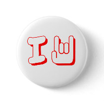 I \m/ Rock - Emo, Rocker, Alternative, Music Pinback Button