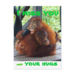 I Miss You and Your Hugs postcards