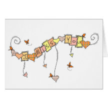 I Miss You Doodles Greeting Cards