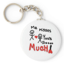 I Miss You So Much Cartoon Key Chains