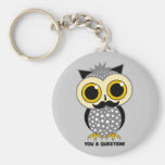 I moustache you a question owl keychain