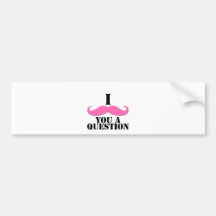 I Moustache You A Question Pink Moustache Bumper Stickers