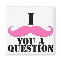 I Moustache You A Question Pink Moustache Magnet