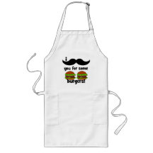 I moustache you for some burgers! apron