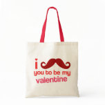 i moustache you to be my valentine bag