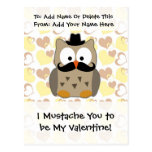 I Moustache You to be My Valentine Postcard