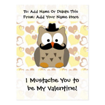 I Moustache You to be My Valentine Postcard