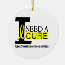 I Need A Cure 1 Endometriosis Christmas Ornaments