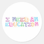 I need an education round stickers