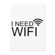 I need wifi internet post cards