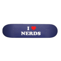 "I ♥ Nerds" Blue Skateboard Deck