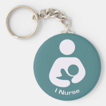 I Nurse Pro-Breastfeeding Icon (Teal) Keychains