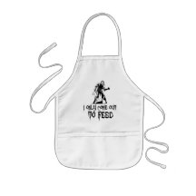 I Only Come Out To Feed Retro Zombie Apron