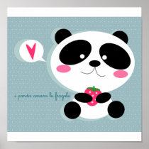 i panda amano le fragole posters