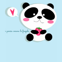 i panda amano le fragole t-shirts
