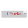i, Patriot Bumper Sticker