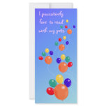 I pawsitively love to read with my pets bookmark rack cards