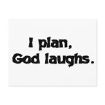 I plan God laughs postcards