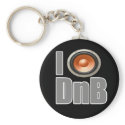 I PLAY DnB Drum and Bass music shirts and gear keychains