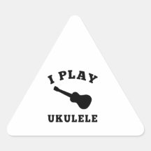 I Play Ukulele Triangle Stickers