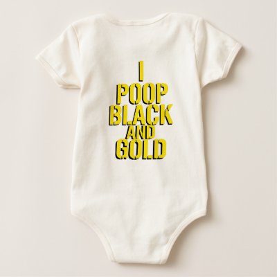 I Poop Black and Gold Onesie by jackhauer