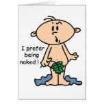 I Prefer Being Naked Baby cards