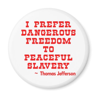 I Prefer Dangerous Freedom To Peaceful Slavery Magnets by WhiteTiger_LLC
