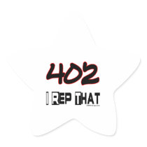 I Rep That 402 Area Code Star Sticker