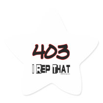 I Rep That 403 Area Code Star Sticker