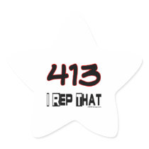 I Rep That 413 Area Code Star Stickers