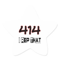I Rep That 414 Area Code Star Stickers