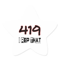 I Rep That 419 Area Code Star Stickers