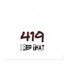 I Rep That 419 Area Code Triangle Sticker