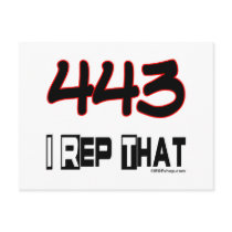 I Rep That 443 Area Code Postcard
