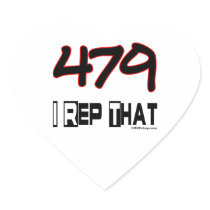 I Rep That 479 Area Code Heart Stickers