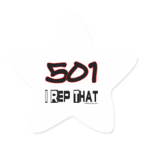 I Rep That 501 Area Code Stickers