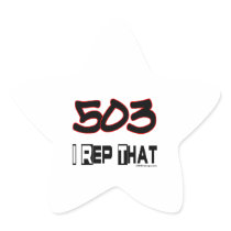 I Rep That 503 Area Code Star Sticker