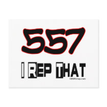 I Rep That 557 Area Code Postcard