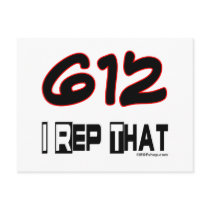 I Rep That 612 Area Code Postcard