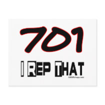 I Rep That 701 Area Code Postcard