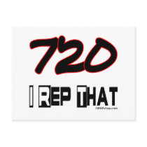 I Rep That 720 Area Code Postcard