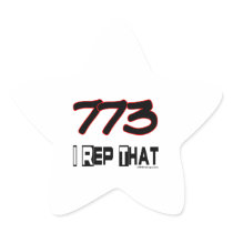 I Rep That 773 Area Code Star Sticker