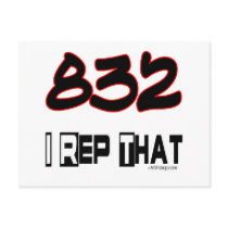 I Rep That 832 Area Code Postcards