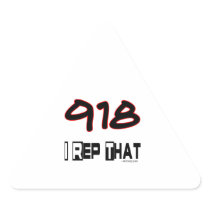 I Rep That 918 Area Code Triangle Sticker