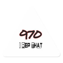 I Rep That 970 Area Code Triangle Sticker