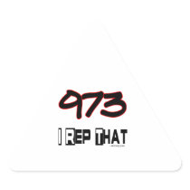 I Rep That 973 Area Code Triangle Stickers