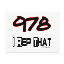 I Rep That 978 Area Code Post Card