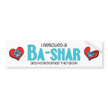 I Rescued a Ba-Shar (Male) Dog Adoption Design Bumper Stickers